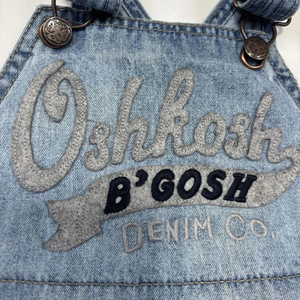 Vintage OshKosh B'Gosh Overalls Vestbak Denim Co Logo Size 18m Snap Legs EUC